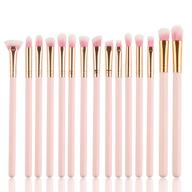 💄 logiverl 15-piece eye makeup brushes set: eyeshadow & eyebrow brushes, including mini fan brush, with pink wooden handles logo