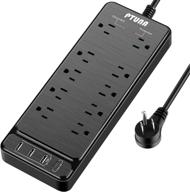 superior power strip surge protector: 10 outlets, 4 usb ports, 8ft cord, wall mountable - ideal for home and office logo