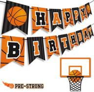 slam dunk basketball happy birthday banner: party decor supplies for kids & teens – photo props, pennants, no diy needed! logo