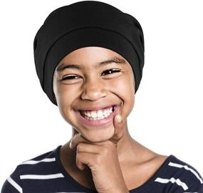 img 4 attached to 👒 Stylish Girls Satin Lined Slouchy Beanie Cap with Premium Elastic Band - Perfect Winter Headwear!