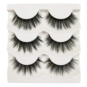 img 3 attached to 💫 JIMIRE False Eyelashes: Fluffy 3D Lashes Pack of 3 Pairs - Long-lasting & Reusable