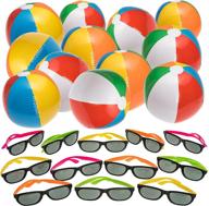 🌞 fun-filled summer delight: 12-pack nj novelty large inflatable beach balls 20 inch - perfect for pool parties, water fun, and birthday celebrations logo