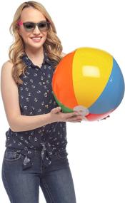 img 2 attached to 🌞 Fun-filled Summer Delight: 12-Pack NJ Novelty Large Inflatable Beach Balls 20 Inch - Perfect for Pool Parties, Water Fun, and Birthday Celebrations