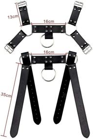 img 2 attached to Leather Chest Harness Adjustable Elastic