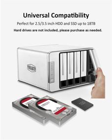 img 1 attached to 💾 Terramaster D5-300C USB 3.1 (Gen 1) Type C 5-Bay RAID Enclosure - RAID 0/1/Single Support, Exclusive 2+3 RAID Mode, Diskless Hard Drive RAID Storage