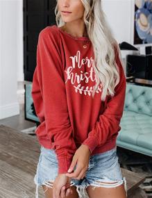 img 3 attached to 👕 Blooming Jelly Women's Crewneck Sweatshirt Long Sleeve Raglan Letter Print Terry Casual Cute Pullover Top with Improved SEO