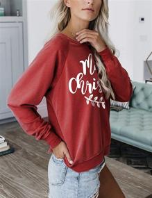 img 2 attached to 👕 Blooming Jelly Women's Crewneck Sweatshirt Long Sleeve Raglan Letter Print Terry Casual Cute Pullover Top with Improved SEO