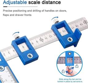 img 1 attached to 🔧 Enhanced Cabinet Hardware Jig Drill Guide with Punch Locator Template – Perfect for Handles, Knobs, Drawers, and Doors. Wood Doweling Jig Kit with Aluminum Metal Hole Jig Kit. Includes Convenient Storage Bag.