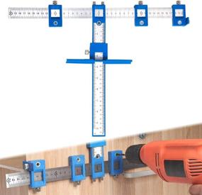 img 4 attached to 🔧 Enhanced Cabinet Hardware Jig Drill Guide with Punch Locator Template – Perfect for Handles, Knobs, Drawers, and Doors. Wood Doweling Jig Kit with Aluminum Metal Hole Jig Kit. Includes Convenient Storage Bag.