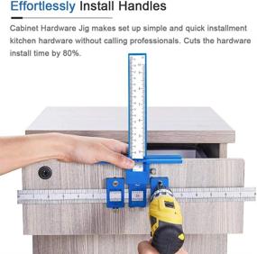 img 3 attached to 🔧 Enhanced Cabinet Hardware Jig Drill Guide with Punch Locator Template – Perfect for Handles, Knobs, Drawers, and Doors. Wood Doweling Jig Kit with Aluminum Metal Hole Jig Kit. Includes Convenient Storage Bag.