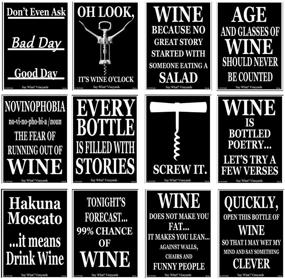 img 4 attached to 🍷 Set of 12 Funny Black and White Wine Bottle Labels by American Art Classics - 5" x 4