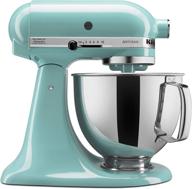 оптимизировано для поиска: кухонный комбайн kitchenaid aqua sky ksm150psaq из серии artisan объемом 5 квартов со щитком для наливания. логотип