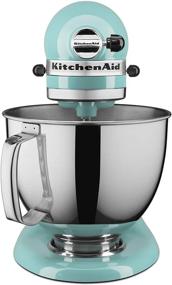 img 3 attached to Оптимизировано для поиска: кухонный комбайн KitchenAid Aqua Sky KSM150PSAQ из серии Artisan объемом 5 квартов со щитком для наливания.