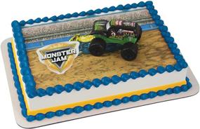 img 3 attached to 🏎️ Unique and Fun Monster Jam Grave Digger Truck Cake Topper in Green/Black - Enhance Your Cake Decorating with a 4.61 x 4.02 x 2.09 Inch Masterpiece