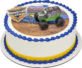 img 2 attached to 🏎️ Unique and Fun Monster Jam Grave Digger Truck Cake Topper in Green/Black - Enhance Your Cake Decorating with a 4.61 x 4.02 x 2.09 Inch Masterpiece