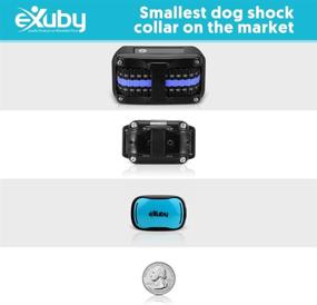 img 2 attached to 🐶 eXuby - Smallest Shock Collar for Small Dogs 5-15lbs - Sound, Vibration, &amp; Shock - 9 Intensity Levels - Pocket-Size Remote - Long Battery Life - Water-Resistant - Teal - Ideal for SEO