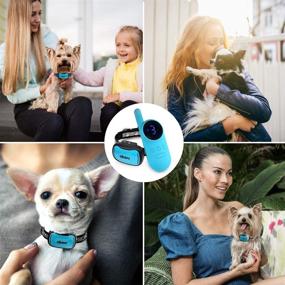 img 3 attached to 🐶 eXuby - Smallest Shock Collar for Small Dogs 5-15lbs - Sound, Vibration, &amp; Shock - 9 Intensity Levels - Pocket-Size Remote - Long Battery Life - Water-Resistant - Teal - Ideal for SEO