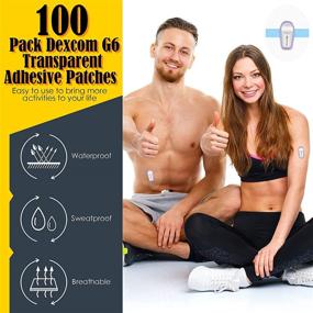 img 3 attached to 100 Pieces Shower Waterproof Patch for G6 Overpatch - Transparent Adhesive Stickers | Long Lasting Sweat-Proof Continuous Glucose Monitor Protection in Blue