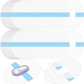 img 4 attached to 100 Pieces Shower Waterproof Patch for G6 Overpatch - Transparent Adhesive Stickers | Long Lasting Sweat-Proof Continuous Glucose Monitor Protection in Blue