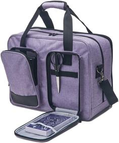 img 2 attached to 🧵 VOSDANS Travel Sewing Machine Bag & Cover: Portable Carrying Case for Standard Singer, Brother, Janome Sewing Machines - Light Purple