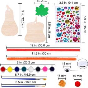 img 3 attached to 🎃 Vibrant 36-Set DIY Fall Pumpkin Decoration Craft Kit: Unfinished Wood Cutouts, Paints, Pom-Poms, Googly Eyes - Perfect for Kids' Autumn, Halloween, Thanksgiving Décor