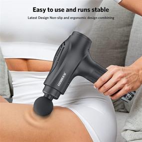 img 2 attached to 🎁 GOBEES Deep Tissue Percussion Muscle Massager - Portable Handheld Massage Gun for Athletes, Back, Neck, and Foot Pain Relief - Large Touch Screen, 6 Heads - Ideal Christmas Gift Idea