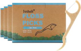 img 4 attached to Mint Natural Dental Floss Picks - 200 🌿 Count - BPA-Free, Vegan, Sustainable, Eco-Friendly, Natural Flossers by Isshah