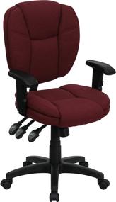 img 3 attached to 🪑 Flash Furniture Mid-Back Burgundy Fabric Multifunction Swivel Ergonomic Task Office Chair: Enhanced Comfort with Pillow Top Cushioning and Arms