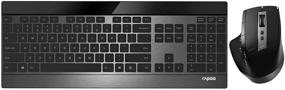 img 4 attached to 🔥 Rapoo 9900M Multi Device Wireless Keyboard and Mouse Combo with Bluetooth 3.0/4.0/2.4G Connectivity, Easy-Connect for up to 4 Devices, Ultra-Thin Blade Keyboard and High-Precision Sensor Multi-Functional Mouse