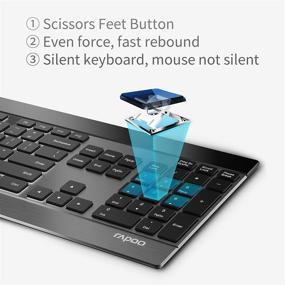 img 2 attached to 🔥 Rapoo 9900M Multi Device Wireless Keyboard and Mouse Combo with Bluetooth 3.0/4.0/2.4G Connectivity, Easy-Connect for up to 4 Devices, Ultra-Thin Blade Keyboard and High-Precision Sensor Multi-Functional Mouse