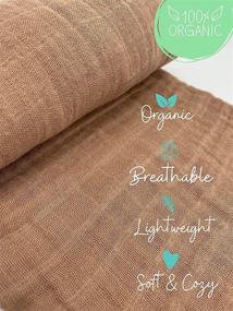 img 2 attached to 🌙 Moon Jewels Organic Muslin Swaddle Blankets - Best for Boys, Girls, Newborns, and New Moms - Receiving Blankets, Organic Brown