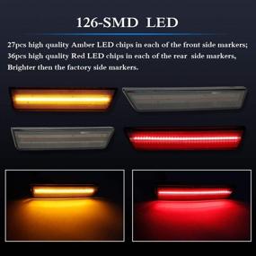 img 1 attached to Challenger Smoked LED Side Marker Lamp Kit for Dodge Challenger 2008-2014 - Amber Front, Red Rear - OEM Replacement Side Marker Lamps