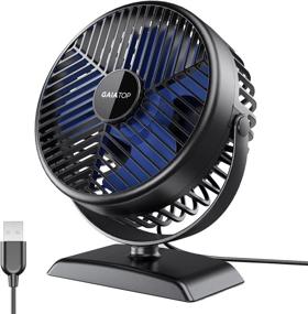 img 4 attached to 🌬 Gaiatop USB Desk Fan: Small, Powerful, and Portable Cooling Solution for Home, Office, Car, and Outdoor Use - Black Blue