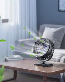 img 3 attached to 🌬 Gaiatop USB Desk Fan: Small, Powerful, and Portable Cooling Solution for Home, Office, Car, and Outdoor Use - Black Blue