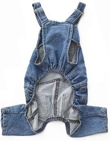 img 3 attached to 🐶 Stylish Pet Jean Overalls Clothes for Small Dogs - LKEX Soft Cat Fashion Denim Pants & Shirt Costume