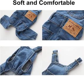 img 2 attached to 🐶 Stylish Pet Jean Overalls Clothes for Small Dogs - LKEX Soft Cat Fashion Denim Pants & Shirt Costume