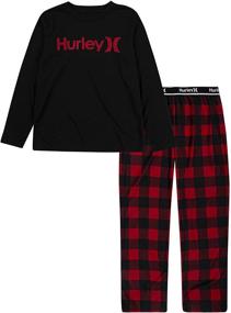 img 4 attached to Hurley Boys Pajama Set Checkered