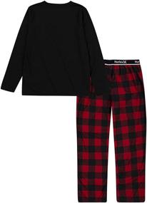 img 3 attached to Hurley Boys Pajama Set Checkered