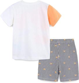 img 3 attached to Cotton Casual Crewneck Short Sleeve Shirt Shorts Playwear Clothes Sets for Boys, Summer Collection (2-7Y)