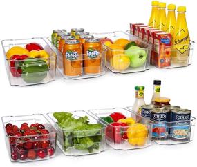 img 4 attached to 🥶 HOOJO Refrigerator Organizer Bins - Clear Plastic Storage Bins for Fridge, Freezer, Kitchen Cabinet, Pantry Organization - Set of 8, BPA Free, 12.5" Long