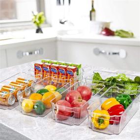 img 1 attached to 🥶 HOOJO Refrigerator Organizer Bins - Clear Plastic Storage Bins for Fridge, Freezer, Kitchen Cabinet, Pantry Organization - Set of 8, BPA Free, 12.5" Long