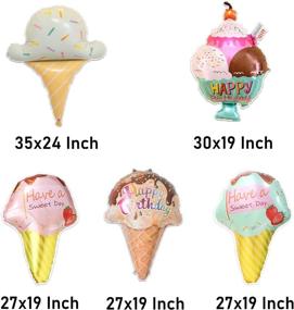 img 2 attached to 🍦 5PCS Kawaii Ice Cream Food Balloons: Perfect Summer Pool Party Decorations for Baby Showers and Birthdays