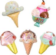 🍦 5pcs kawaii ice cream food balloons: perfect summer pool party decorations for baby showers and birthdays логотип