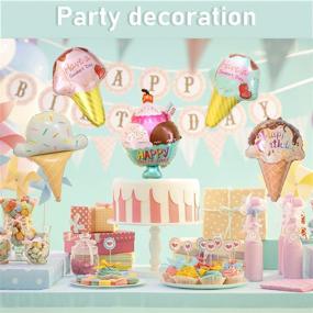 img 1 attached to 🍦 5PCS Kawaii Ice Cream Food Balloons: Perfect Summer Pool Party Decorations for Baby Showers and Birthdays