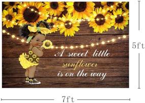 img 2 attached to MEHOFOND 7x5ft Sunflower Girl Baby Shower Photography Backdrop with Rustic Wood, Glitter Lights, and Yellow Floral Decorations - Sweet Little Sunflower on The Way Party Decoration, Photo Studio Background Banner