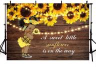 mehofond 7x5ft sunflower girl baby shower photography backdrop with rustic wood, glitter lights, and yellow floral decorations - sweet little sunflower on the way party decoration, photo studio background banner logo