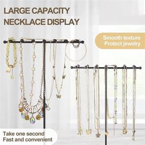 img 2 attached to 📿 Ekero Jewelry Organizer Stand: Adjustable Necklace Holder with Large Capacity - Elegant Matte Black Display for Necklaces, Earrings, Rings, and Bracelets!