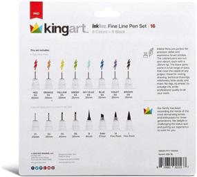 img 1 attached to ✒️ Набор ручек KingArt PRO Inkline Fine Line - 16 штук, различные цвета и черный - разные размеры кончиков и кисти