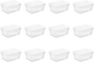 📦 sterilite 16448012 16 quart/15 liter storage box - white lid & clear base (12-pack) логотип