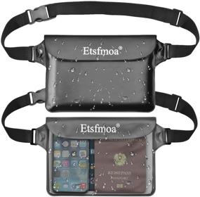 img 4 attached to Etsfmoa 2-Pack Waterproof Pouch with Waist Strap - Ultimate Protection for Phone and Valuables in Water Activities!
